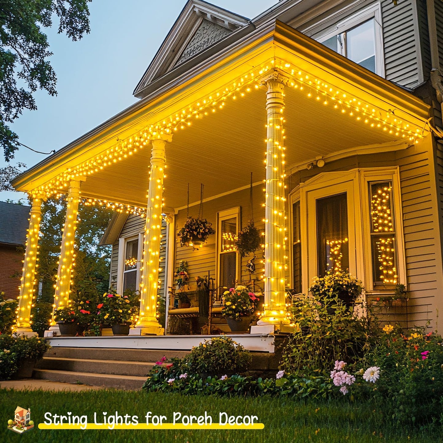 168FT 600 LED String Lights Outdoor Indoor Christmas String Lights Plug in Warm White Tree Lights for outside Bedroom Wedding Party Holiday Classroom Decorations