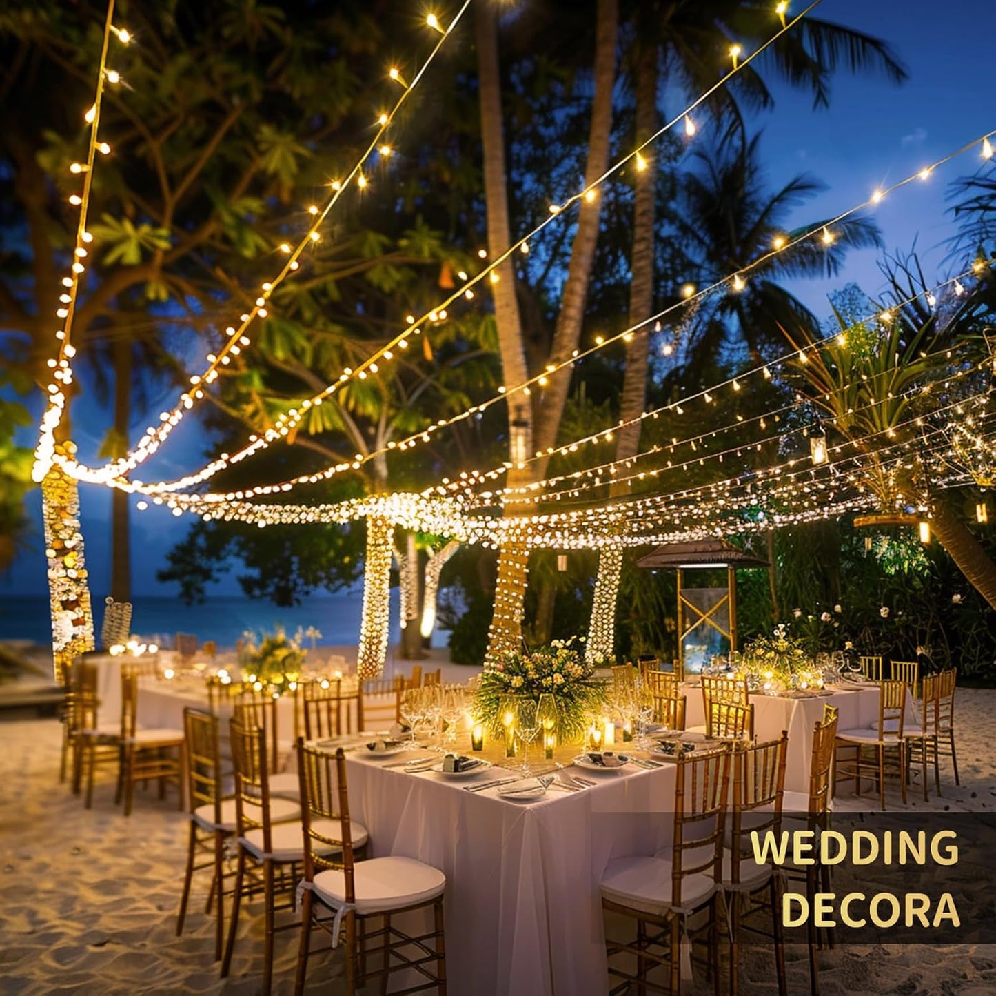 168FT 600 LED String Lights Outdoor Indoor Christmas String Lights Plug in Warm White Tree Lights for outside Bedroom Wedding Party Holiday Classroom Decorations