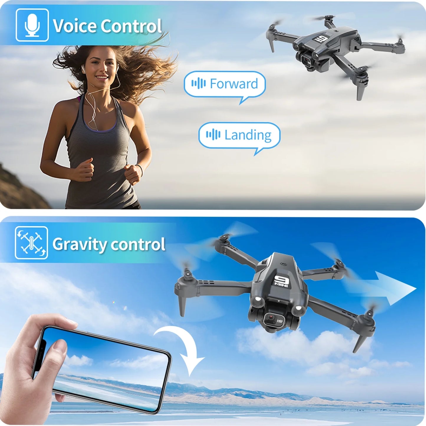 RC Drone, HD Camera, Quadcopter, High Speed Brushless Motor, Altitude Hold, Waypoint Fly, 2 X 1800Mah Batteries, 30 Min Flight, Carrying Case, Black