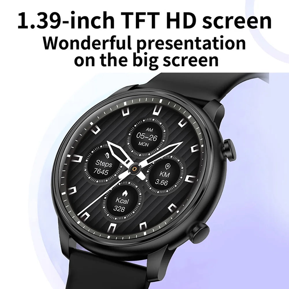 Smartwatch Fits for Android and Iphone, 1.39-Inch Fitness Tracker with Bluetooth (Answer/Make Calls) for Men and Women, Alloy Black