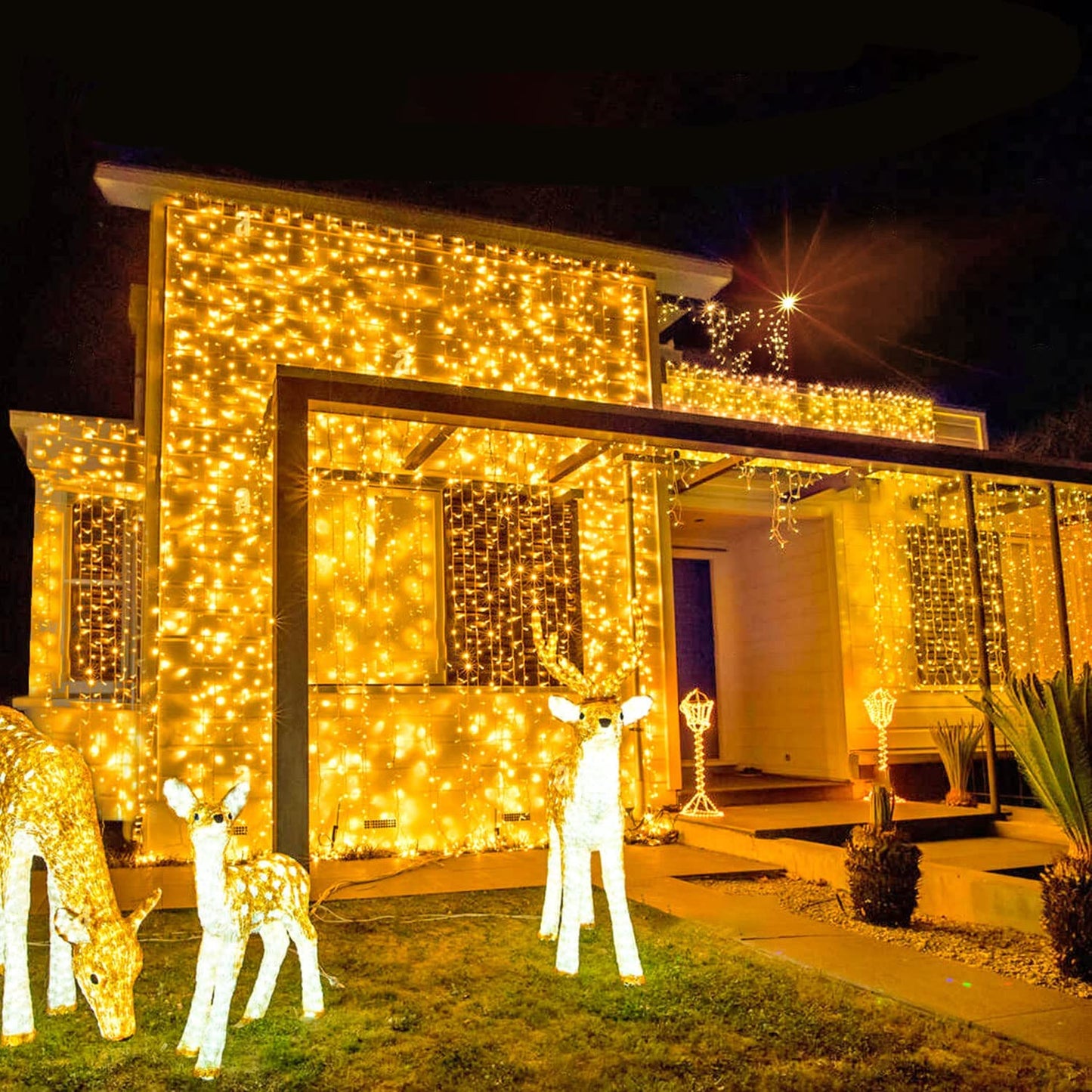 168FT 600 LED String Lights Outdoor Indoor Christmas String Lights Plug in Warm White Tree Lights for outside Bedroom Wedding Party Holiday Classroom Decorations