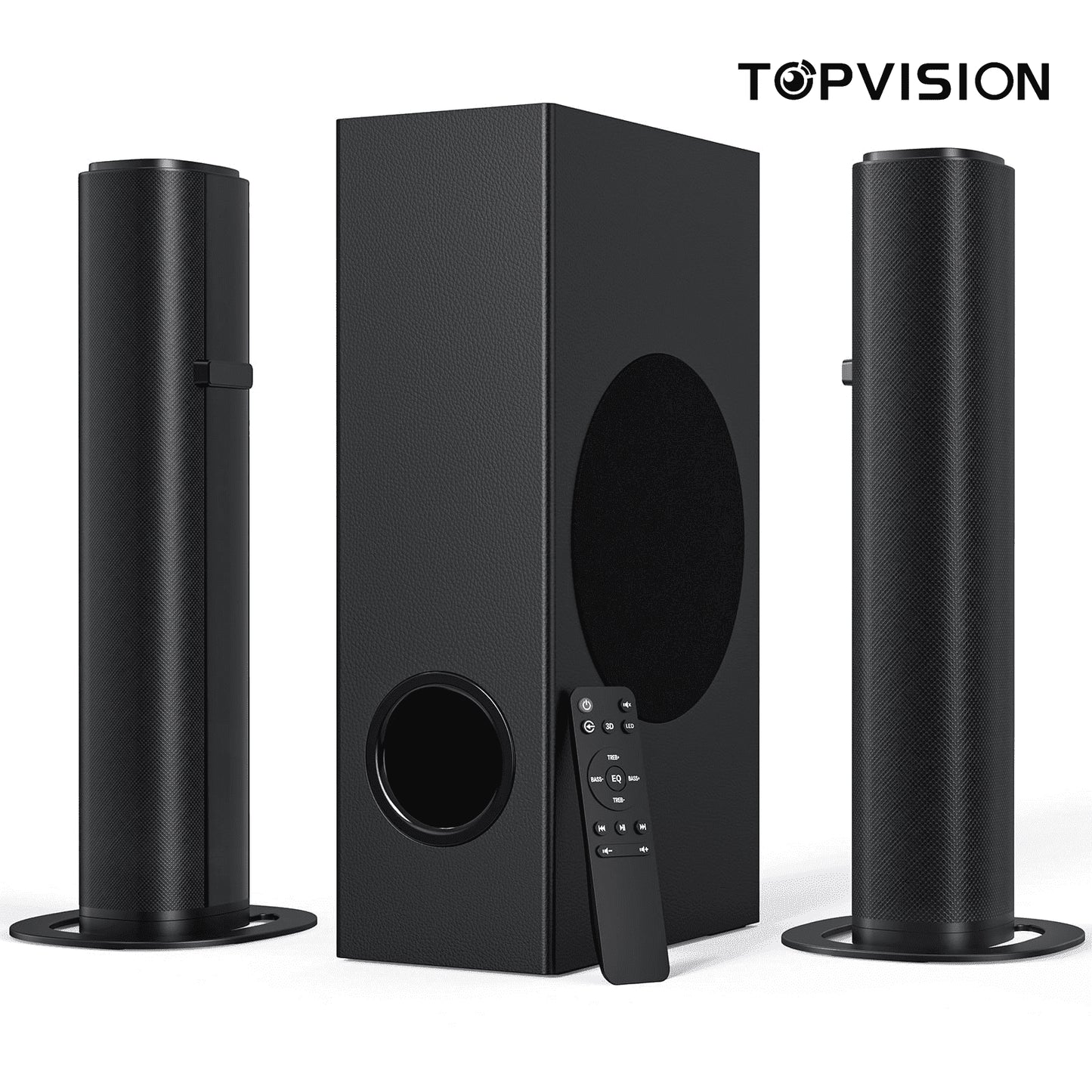 4.1Ch Sound Bar with Subwoofer, 120W Separable Sound Bar for TV with 4 Drivers, Usb/Aux/Coaxial/Optical/Hdmi/Bluetooth Connect, 2-In-1 Detachable Sound Bar for Speaker