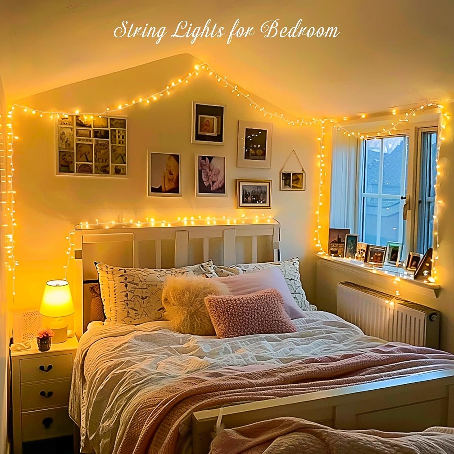 168FT 600 LED String Lights Outdoor Indoor Christmas String Lights Plug in Warm White Tree Lights for outside Bedroom Wedding Party Holiday Classroom Decorations