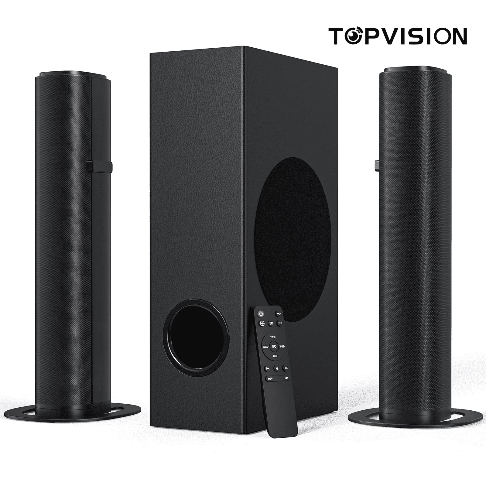 4.1Ch Sound Bar with Subwoofer, 120W Separable Sound Bar for TV with 4 Drivers, Usb/Aux/Coaxial/Optical/Hdmi/Bluetooth Connect, 2-In-1 Detachable Sound Bar for Speaker